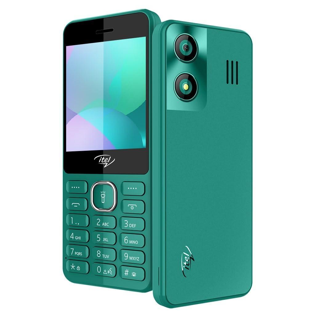Itel it5262-2.4 inch Big Display with Premium Glass Like Back Design, 2000 mAh Battery, Auto Call Recording and Type C Charger_ Green - Triveni World