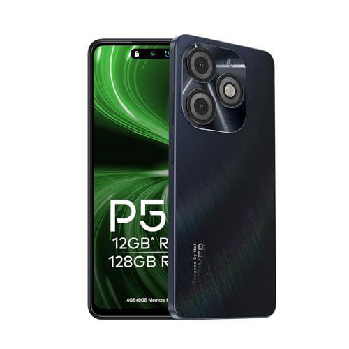 itel P55 4G | Upto 12GB RAM with Memory Fusion & 128GB ROM| 50MP AI Dual Rear Camera & 8MP Front Camera| 5000mAh Battery with 18W Charger | Dynamic Bar|UFS 2.2| Moonlit Black - Triveni World