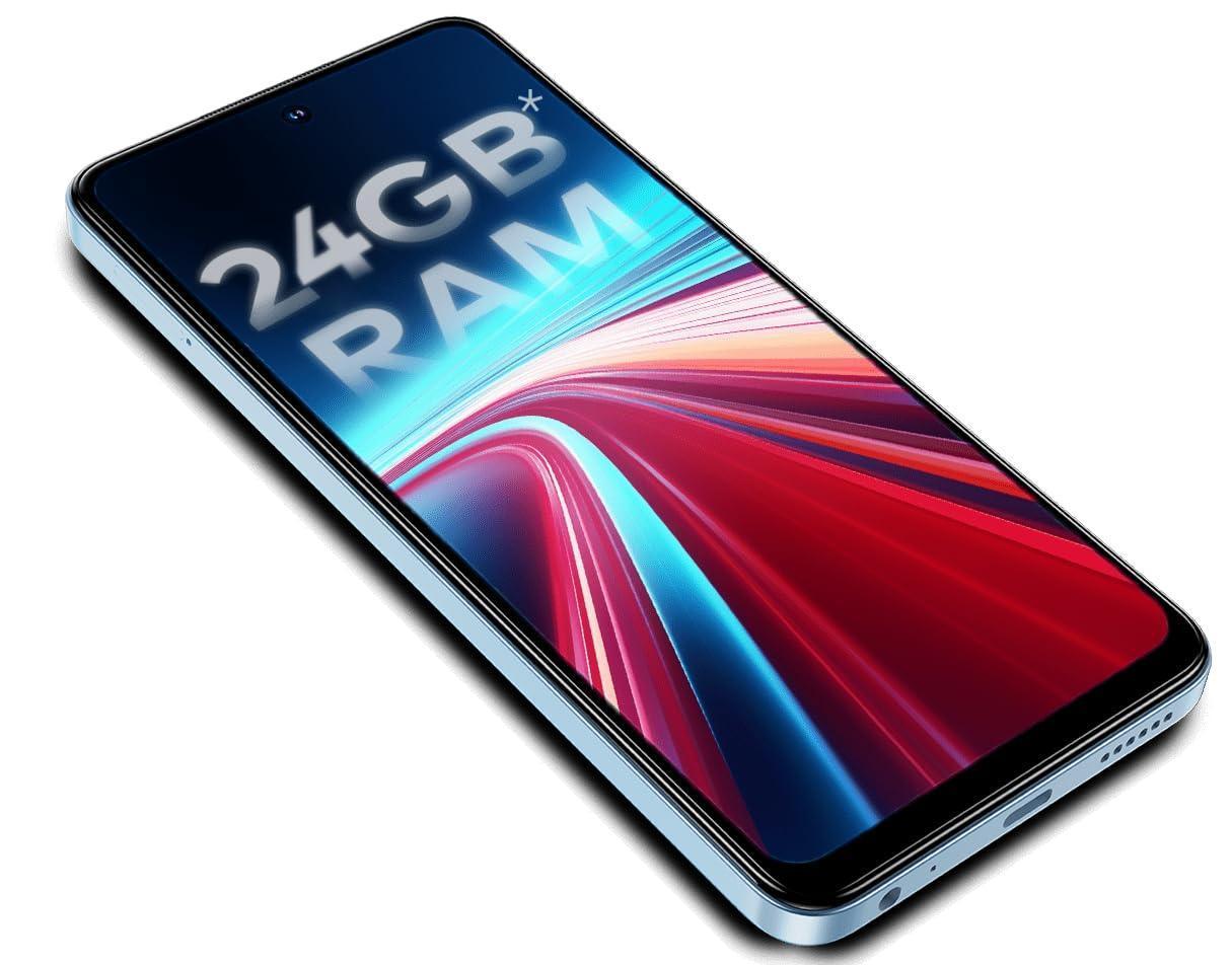 Itel P55 4G | Upto 24GB RAM with Memory Fusion & 128GB ROM| 50MP AI Dual Rear Camera & 8MP Front Camera| 5000mAh Battery with 18W Charger | Dynamic Bar|UFS 2.2| Aurora Blue - Triveni World