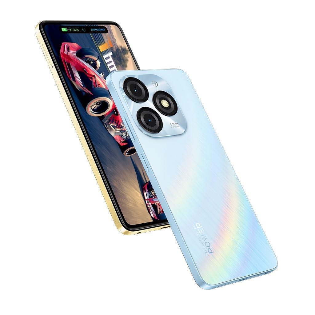 Itel P55 4G | Upto 24GB RAM with Memory Fusion & 128GB ROM| 50MP AI Dual Rear Camera & 8MP Front Camera| 5000mAh Battery with 18W Charger | Dynamic Bar|UFS 2.2| Aurora Blue - Triveni World