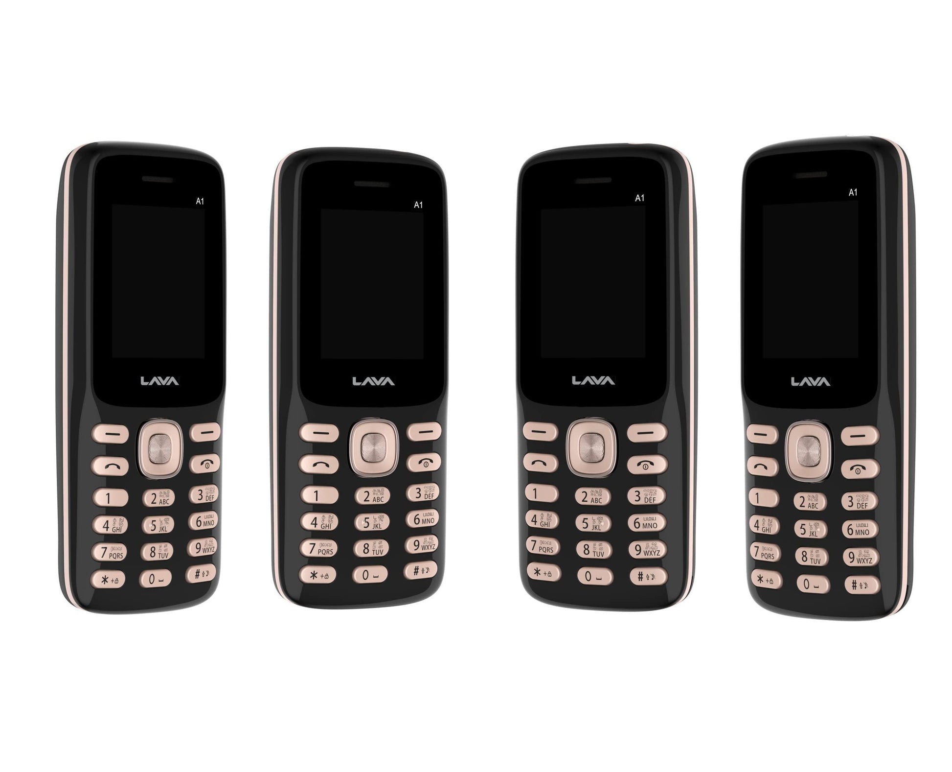 Lava A1 Tamil Keypad Mobile, Write in Tamil Language, Rear Camera, Bluetooth, 800mAh Battery Black Gold - Triveni World