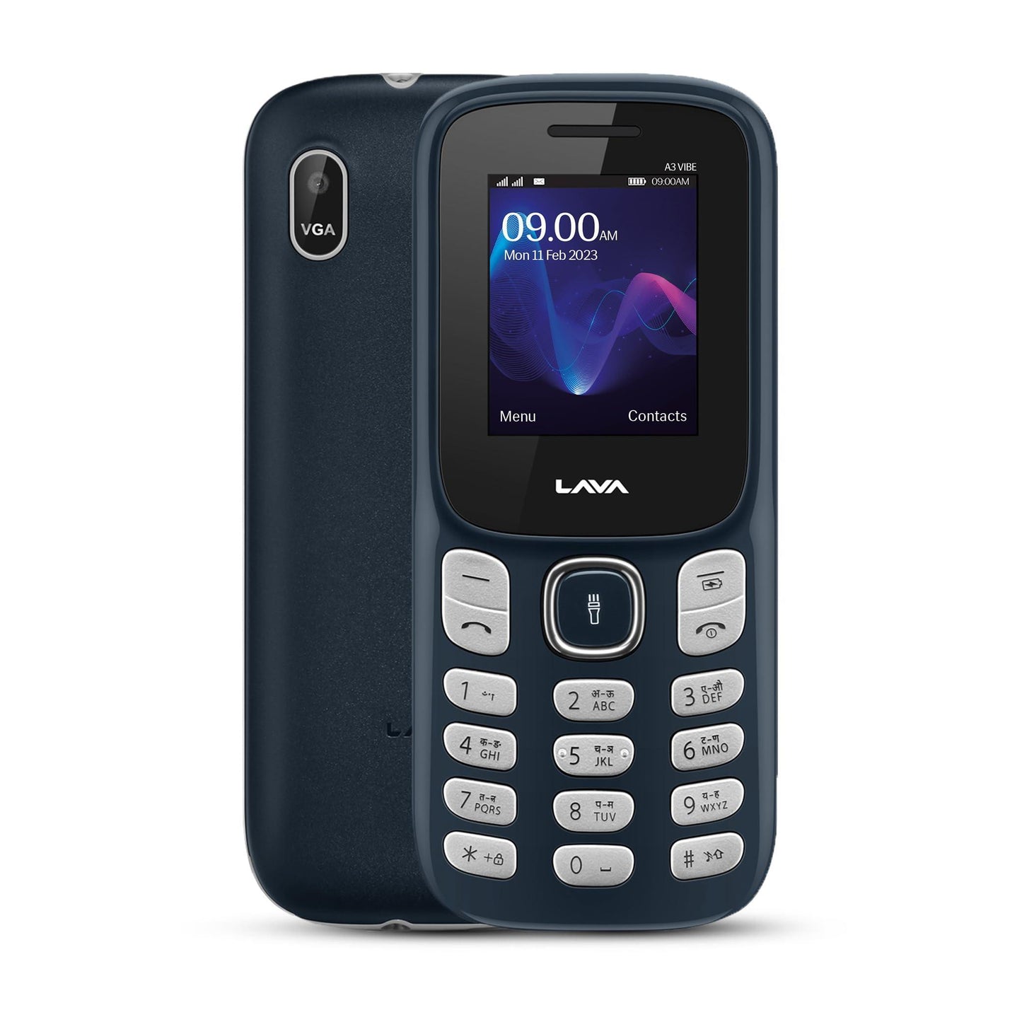 Lava A3 Vibe: Dual Sim Mobile with Vibrant Keypad, 1750mAh Big Battery, and Wireless FM - Perfect for Long-Lasting Performance with Additional 32GB Expandable Memory Slot | Dark Blue - Triveni World
