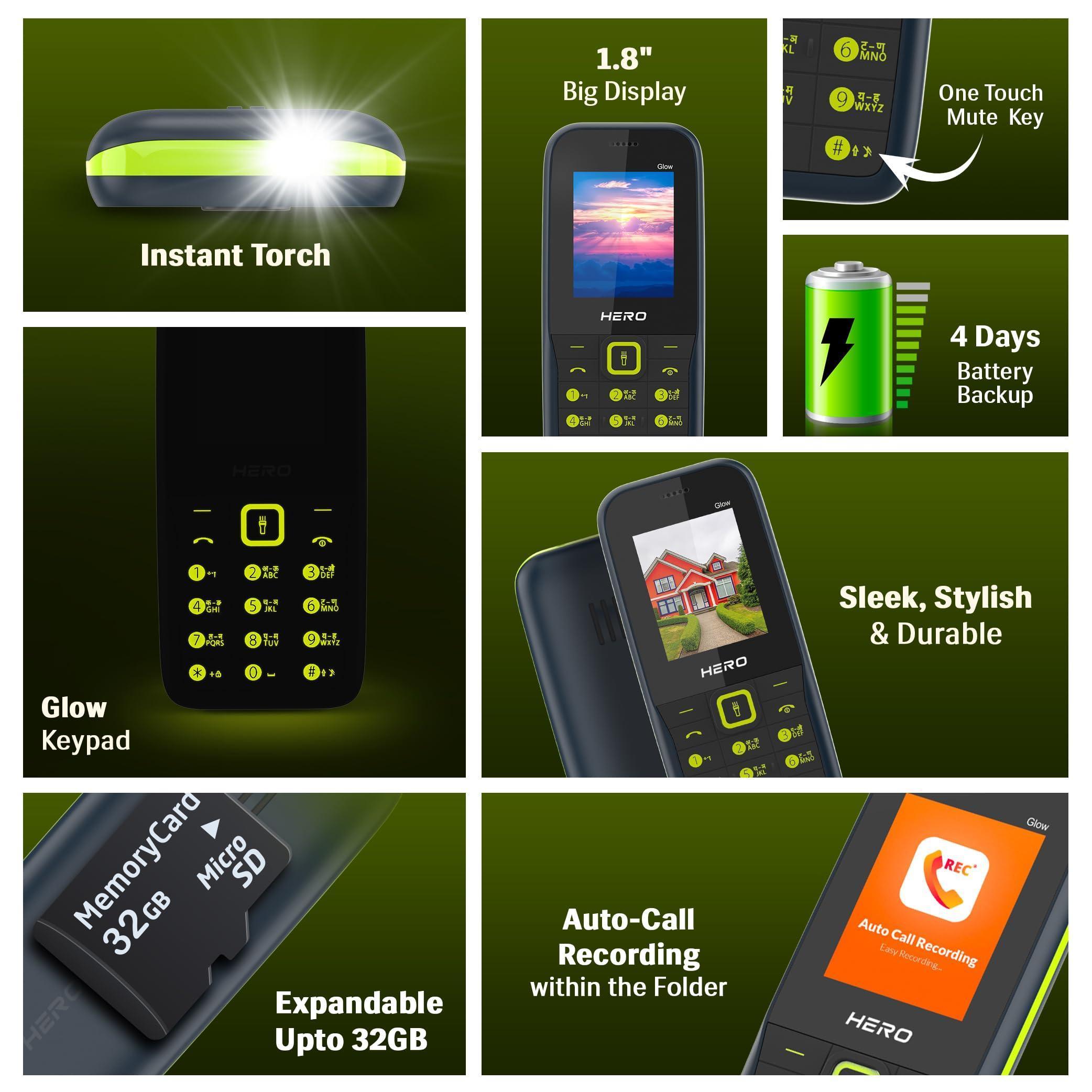 Expandable Keypad Lava All-New Hero 600i Glow Keypad Phone with Long Lasting Battery, 10 ...