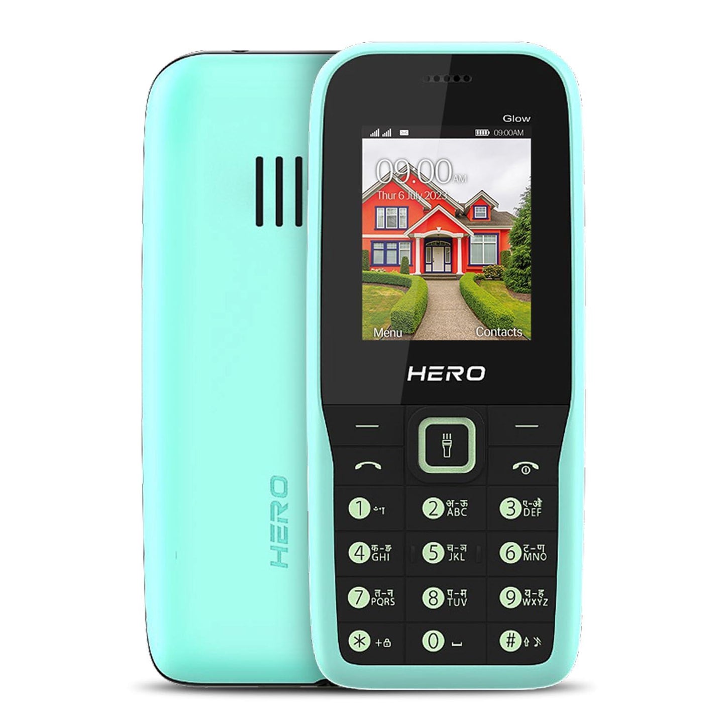 Lava All-New Hero 600i Glow Keypad Phone with Long Lasting Battery, 10 Regional Languages Input Support, Auto Call Recording, Wireless FM with Recording and 32 GB Expandable Storage (Mint Green) - Triveni World