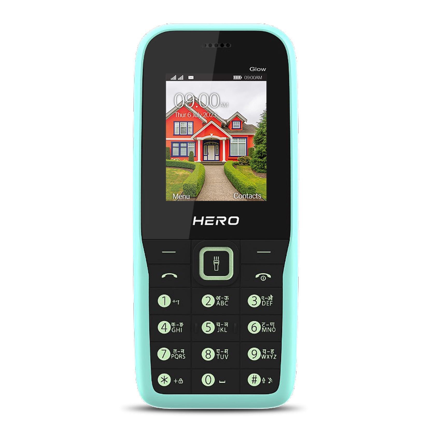 Lava All-New Hero 600i Glow Keypad Phone with Long Lasting Battery, 10 Regional Languages Input Support, Auto Call Recording, Wireless FM with Recording and 32 GB Expandable Storage (Mint Green) - Triveni World