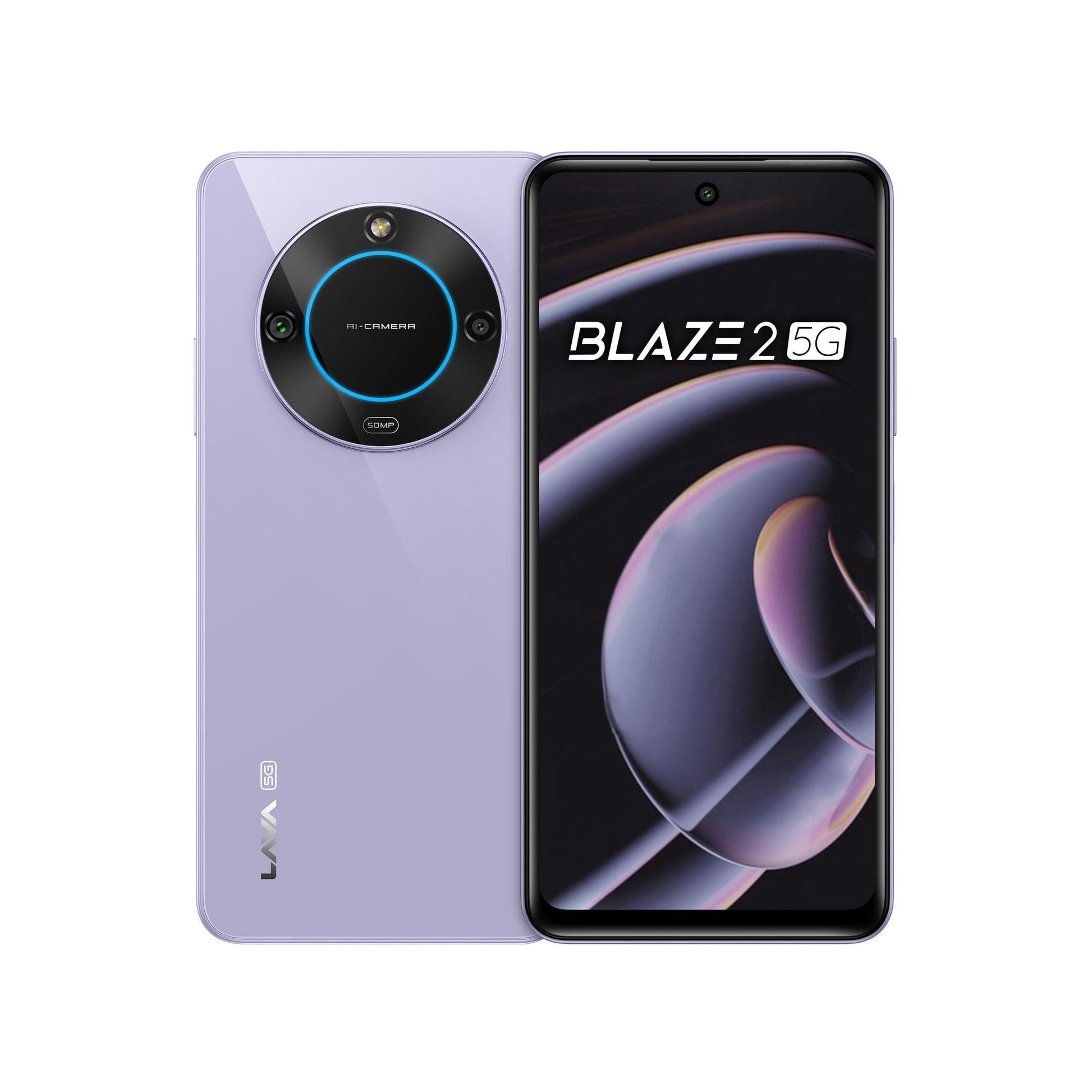 Lava Blaze 2 5G (Glass Lavender, 4GB RAM, 64GB Storage)| Stunning Ring Light| 50 MP AI Camera |5000 mAh Battery| Upto 8 GB Expandable RAM - Triveni World