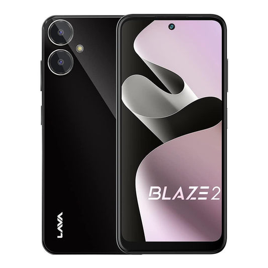 Lava Blaze 2 (6 GB RAM, UFS 2.2 128GB Storage) - Glass Black|18W Fast Charger|Side Fingerprint Sensor| 5000 mAh Battery| 6.5 inch(16.5cm) HD+ Punch Hole Display| Upto 11GB Expandable RAM - Triveni World