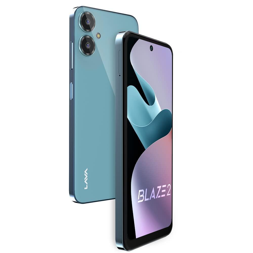 Lava Blaze 2 (6GB RAM, 128GB Storage) - Glass Blue | 18W Fast Charging | 6.5 inch 90Hz Punch Hole Display | Side Fingerprint Sensor | Upto 11GB Expandable RAM | 5000 mAh Battery - Triveni World