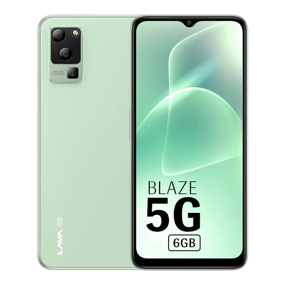 Lava Blaze 5G (Glass Green, 6GB RAM, UFS 2.2 128GB Storage) | 5G Ready | 50MP AI Triple Camera | Upto 11GB Expandable RAM | Charger Included | Clean Android (No Bloatware) - Triveni World