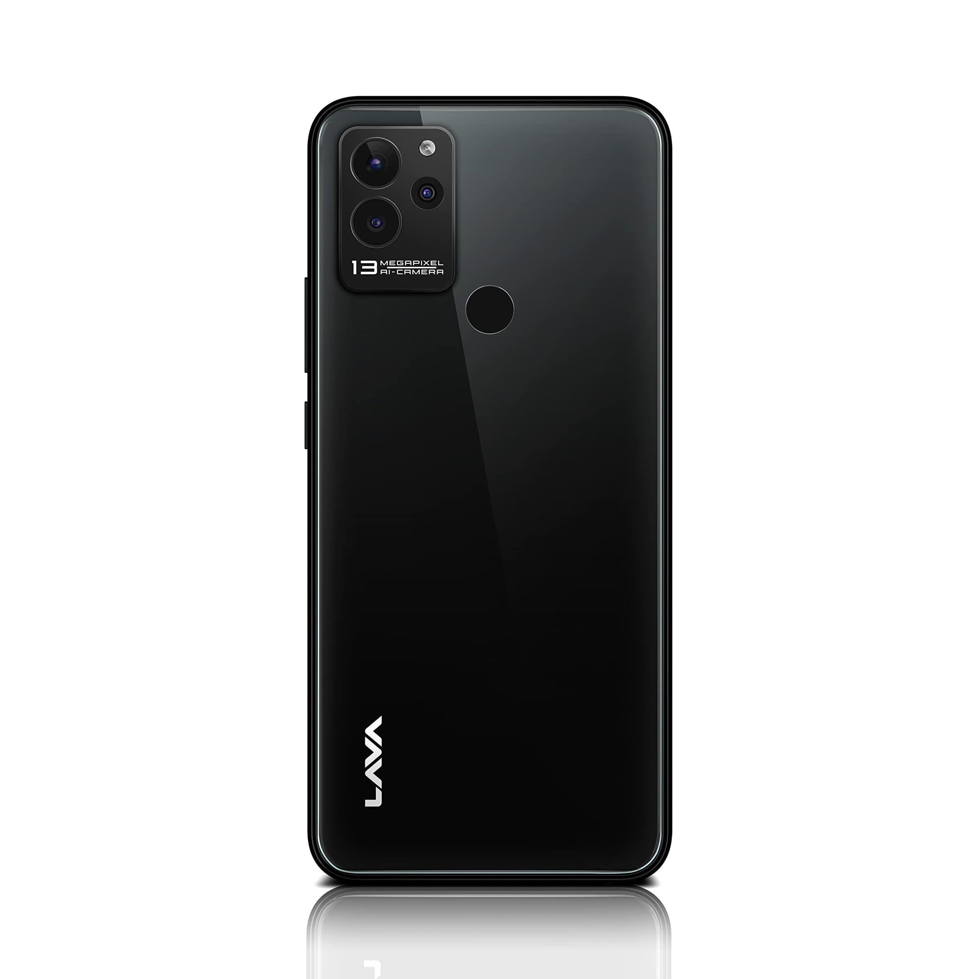 Lava Blaze (Glass Black, 3GB RAM, 64GB Storage)| Premium Glass Back Design| 13 MP AI Triple Camera |Fingerprint Sensor| 5000 mAh Battery| Upto 6GB Expandable RAM - Triveni World