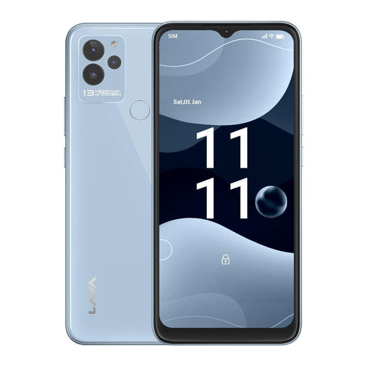 Lava Blaze NXT(Glass Blue, 4GB RAM, 64GB Storage)| 2.3 Ghz Octa Core Helio G37| 13 MP AI Triple Camera |Fingerprint Sensor| 5000 mAh Battery| Upto 7GB Expandable RAM - Triveni World