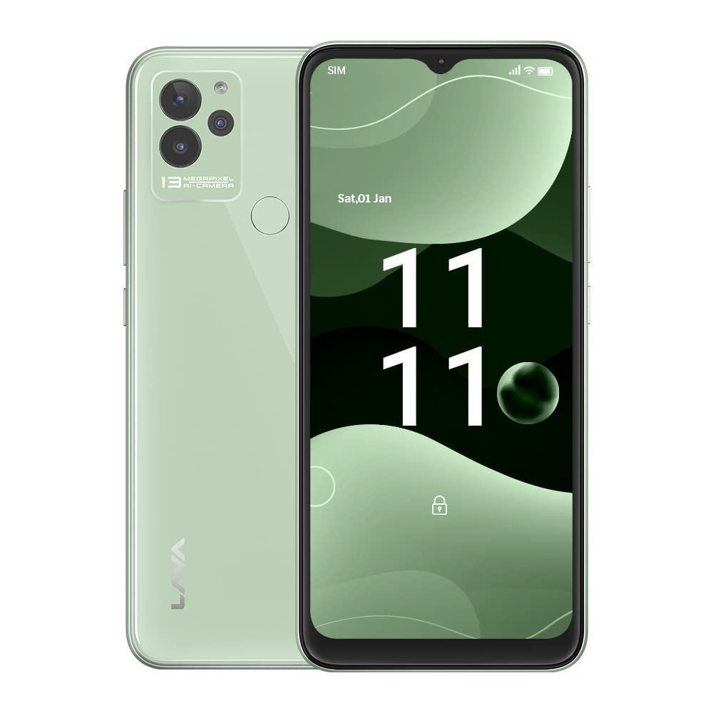 Lava Blaze NXT(Glass Green, 4GB RAM, 64GB Storage)| 2.3 Ghz Octa Core MTK Helio G37| 13 MP AI Triple Camera |Fingerprint Sensor| 5000 mAh Battery| Upto 7GB Expandable RAM - Triveni World