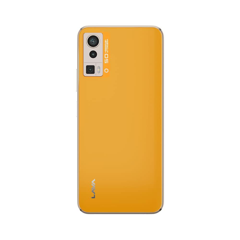 Lava Blaze Pro (Glass Orange, 4GB RAM, 64GB Storage)| 50 MP AI Triple Camera| 2.3 Ghz Octa Core MTK Helio G37 |Side Fingerprint Sensor| Upto 7GB Expandable RAM - Triveni World