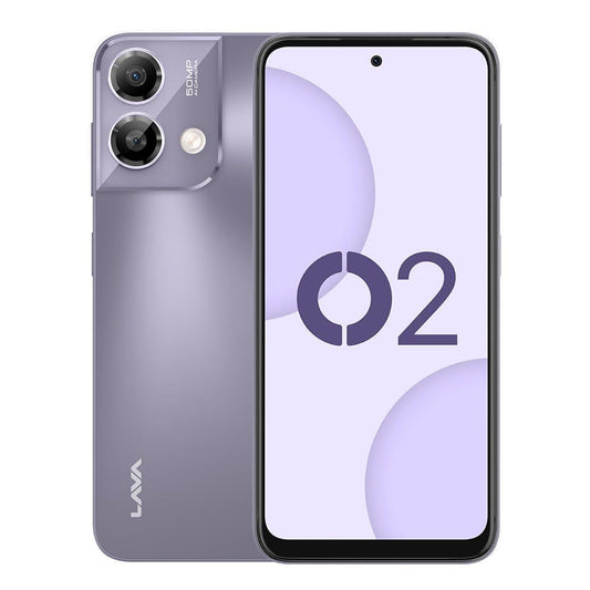 Lava O2 (Majestic Purple, 8GB RAM, UFS 2.2 128GB Storage) |AG Glass Back|T616 Octacore Processor|18W Fast Charging|6.5 inch 90Hz Punch Hole Display|50MP AI Dual Camera|Upto 16GB Expandable RAM - Triveni World