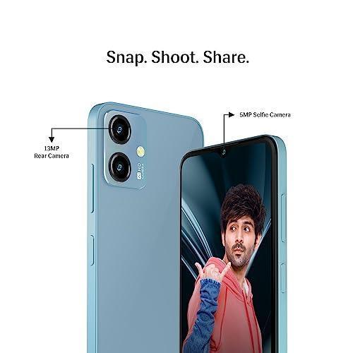Lava Yuva 2 (3 GB RAM, UFS 2.2 64GB Storage) - Glass Blue|Unisoc T606 Octa Core Processor| 90 Hz Refresh Rate|Side Fingerprint Sensor|13MP Dual AI Camera| 5000 mAh Battery| Upto 6GB Expandable RAM - Triveni World