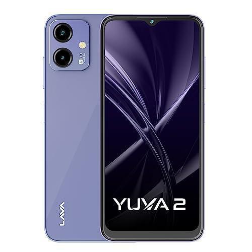 Lava Yuva 2 (3 GB RAM, UFS 2.2 64GB Storage) - Glass Lavender|Unisoc T606 Octa Core processor| 90 Hz Refresh Rate|Side FingerPrint Sensor|13MP Dual AI Camera| 5000 mAh Battery| Upto 6GB Expandable RAM - Triveni World