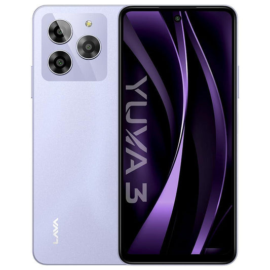 Lava Yuva 3 (Cosmic Lavender,4+4*GB RAM,UFS 2.2 128GB Storage)|Premium Glossy Back|Octacore Processor|18W Fast Charging|90Hz Punch Hole Display|13MP AI Triple Camera|Side Fingerprint Sensor - Triveni World