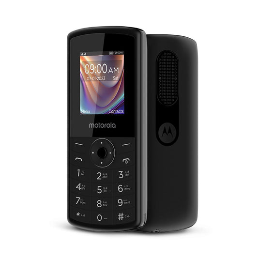 Motorola All-New A10 Dual Sim keypad Phone with Voice Feature | Long-Lasting Battery Backup | Wireless FM with Recording | Bluetooth Connectivity | Auto Call Recording | Black - Triveni World