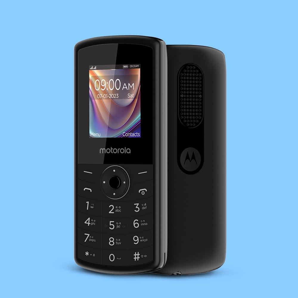 Motorola All-New A10 Dual Sim keypad Phone with Voice Feature | Long-Lasting Battery Backup | Wireless FM with Recording | Bluetooth Connectivity | Auto Call Recording | Black - Triveni World