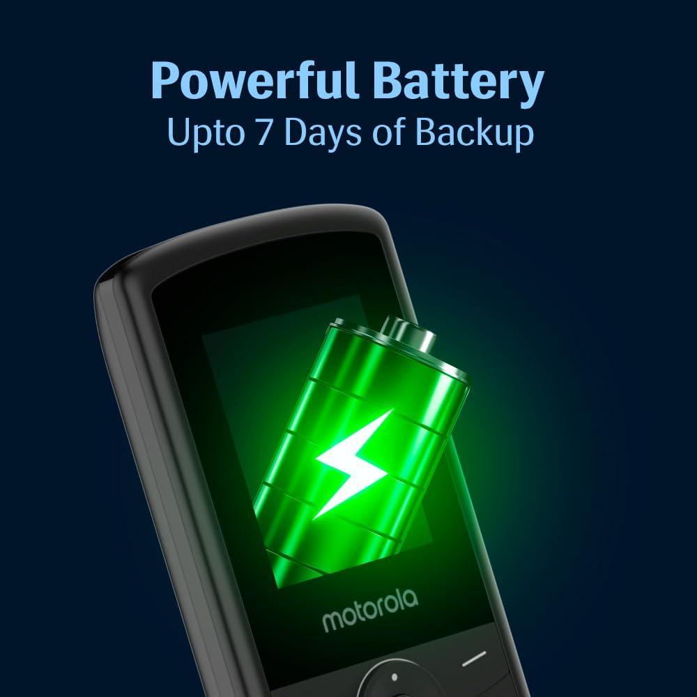 Motorola All-New A10 Dual Sim keypad Phone with Voice Feature | Long-Lasting Battery Backup | Wireless FM with Recording | Bluetooth Connectivity | Auto Call Recording | Black - Triveni World