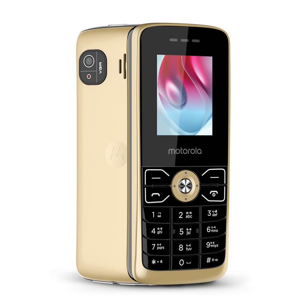 Motorola All-New A50 Dual Sim keypad Phone with Voice Feature | VGA Rear Camera | 1750 mAh Powerful Battery - upto 10 Days standby Time| 6 Indian Languages Input Support | Gold - Triveni World