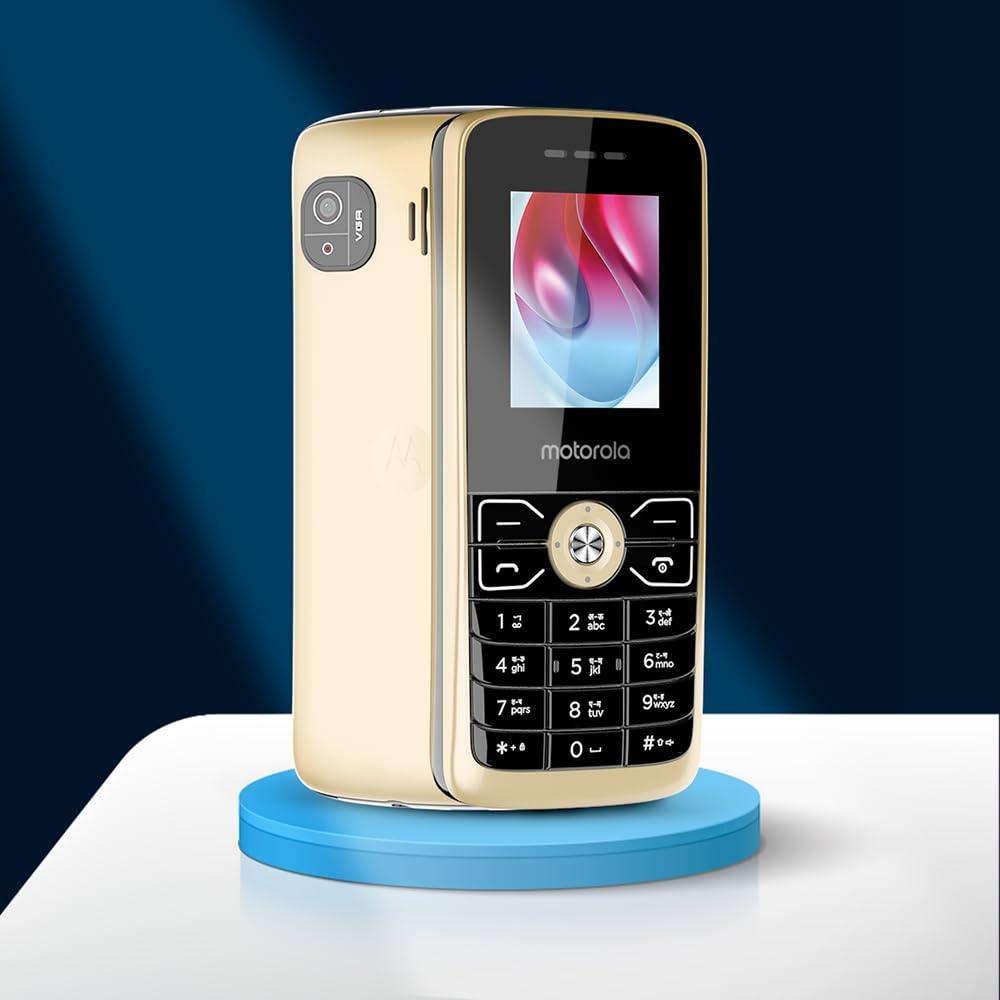 Motorola All-New A50 Dual Sim keypad Phone with Voice Feature | VGA Rear Camera | 1750 mAh Powerful Battery - upto 10 Days standby Time| 6 Indian Languages Input Support | Gold - Triveni World