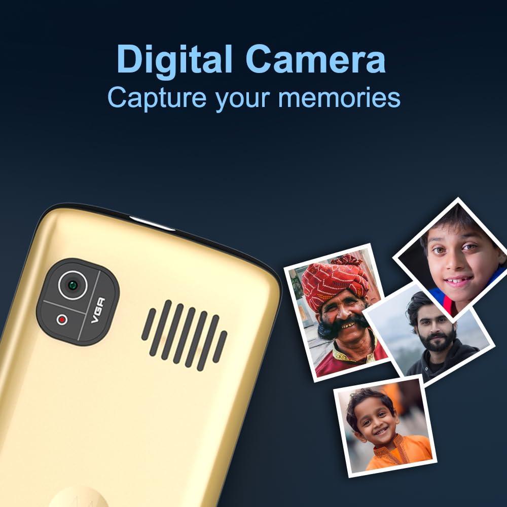 Motorola All-New A50 Dual Sim keypad Phone with Voice Feature | VGA Rear Camera | 1750 mAh Powerful Battery - upto 10 Days standby Time| 6 Indian Languages Input Support | Gold - Triveni World