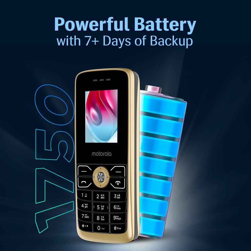 Motorola All-New A50 Dual Sim keypad Phone with Voice Feature | VGA Rear Camera | 1750 mAh Powerful Battery - upto 10 Days standby Time| 6 Indian Languages Input Support | Gold - Triveni World