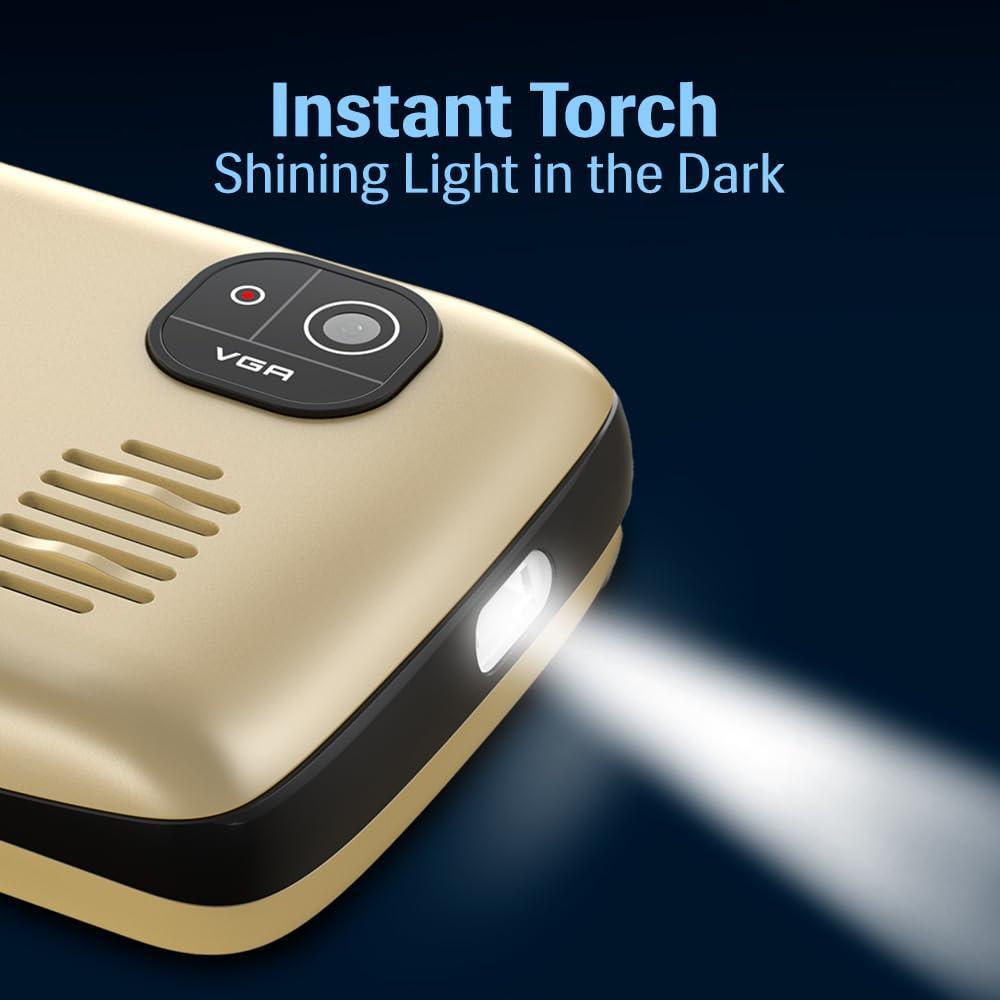 Motorola All-New A50 Dual Sim keypad Phone with Voice Feature | VGA Rear Camera | 1750 mAh Powerful Battery - upto 10 Days standby Time| 6 Indian Languages Input Support | Gold - Triveni World