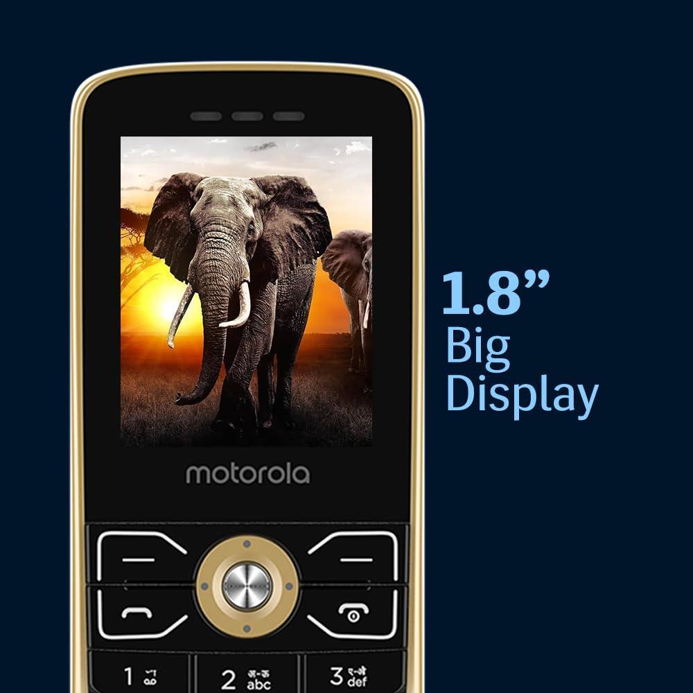 Motorola All-New A50 Dual Sim keypad Phone with Voice Feature | VGA Rear Camera | 1750 mAh Powerful Battery - upto 10 Days standby Time| 6 Indian Languages Input Support | Gold - Triveni World