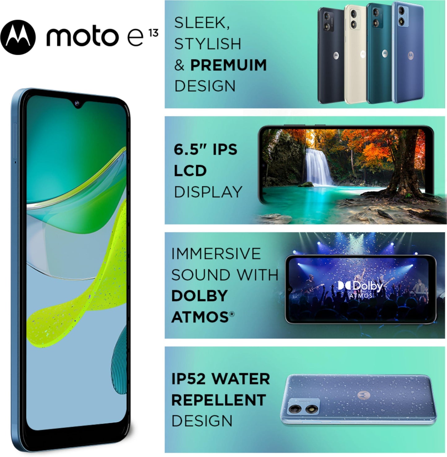 Motorola e13 8GB RAM 128GB Storage (Little Boy Blue) - Triveni World