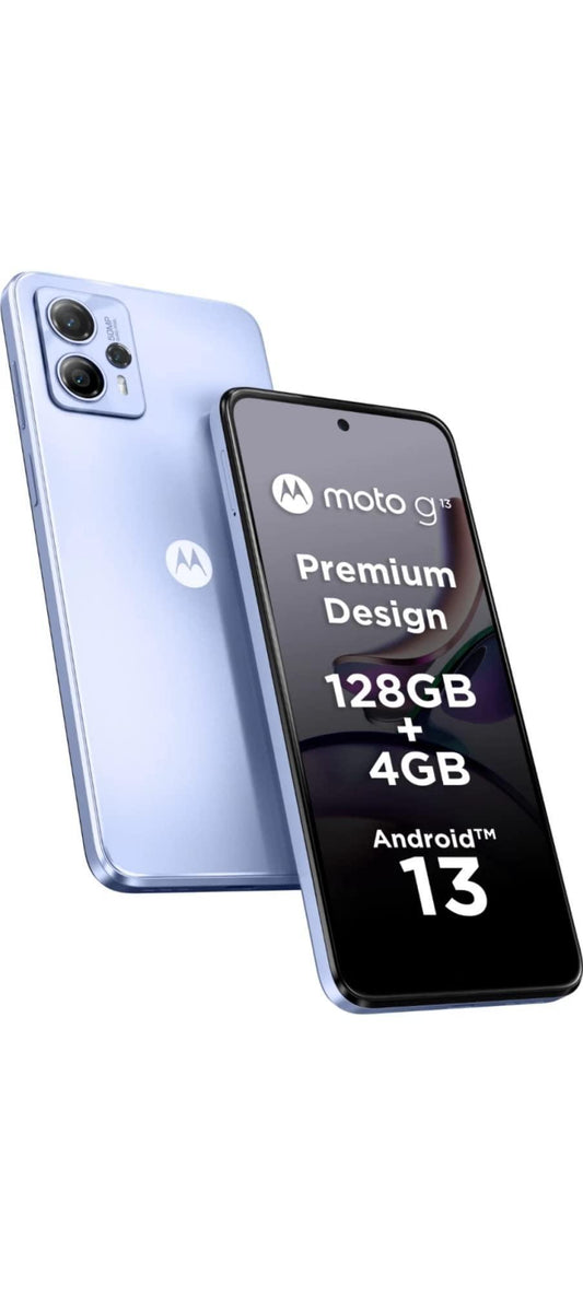 Motorola G13 4G (Lavender Blue, 4GB RAM, 128GB Storage) | Mediatek Helio G85 Processor | Rear Camera 50MP + 2MP + 2MP | Front Camera 8MP | 5000mAh Battery - Triveni World