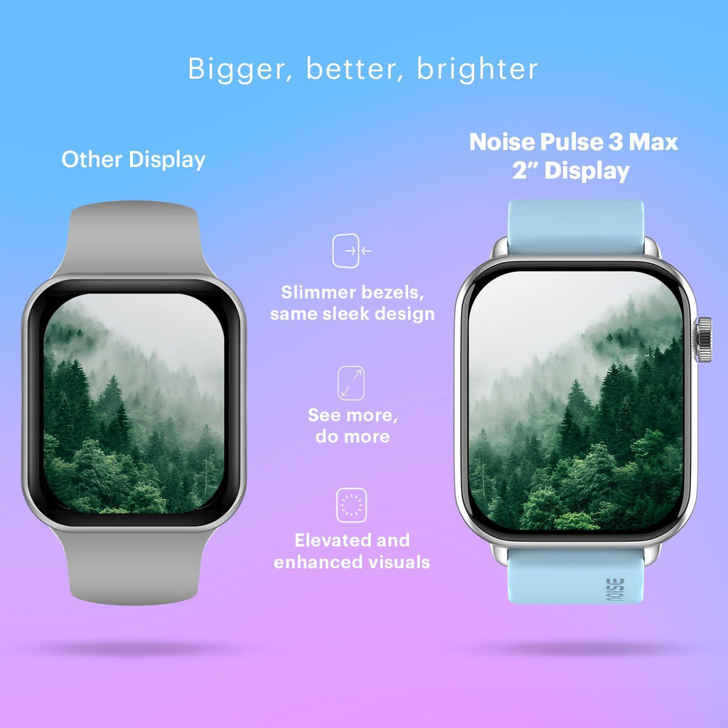 Noise Newly Launched Pulse 3 Max 2.0" Display, Bluetooth Calling Smart Watch, 7 Days Battery, Functional Crown, 24 * 7 Heart Rate Monitoring & Sleep Tracking Health Suite (Calm Blue) - Triveni World