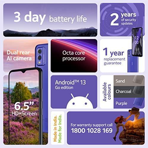 Nokia C22 | 3-Day Battery Life | 4GB RAM (2GB RAM + 2GB Virtual RAM) | 13 MP Dual Rear AI Camera with Night & Portrait Mode | IP52 | Charcoal - Triveni World