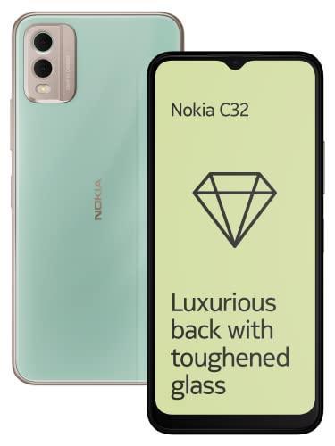 Nokia C32 with 50MP Dual Rear AI Camera | Toughened Glass Back | 4GB RAM, 128GB Storage | Upto 7GB RAM with RAM Extension | 5000 mAh Battery | 1 Year Replacement Warranty | Android 13 | Breezy Mint - Triveni World