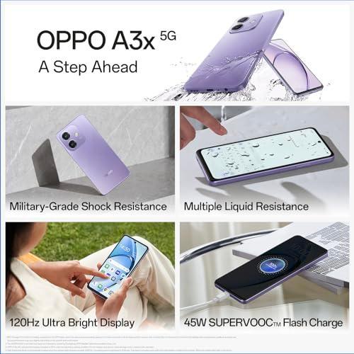 OPPO A3X 5G (Sparkle Black, 4GB RAM, 128GB Storage)|6.67” HD+ 120Hz Refresh Rate Screen | 45W SUPERVOOC|with No Cost EMI/Additional Exchange Offers - Triveni World