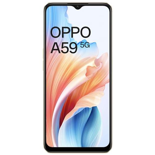 OPPO A59 5G (Silk Gold, 6GB RAM, 128GB Storage) | 5000 mAh Battery with 33W SUPERVOOC Charger | 6.56" HD+ 90Hz Display | with No Cost EMI/Additional Exchange Offers - Triveni World