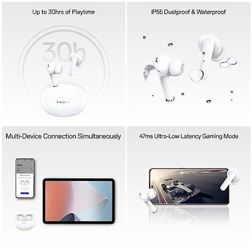 OPPO Enco Air3 Pro True Wireless in Ear Earbuds with Industry First Composite Bamboo Fiber, 49dB ANC, 30H Playtime, 47ms Ultra Low Latency,Fast Charge,BT 5.3 (White) - Triveni World