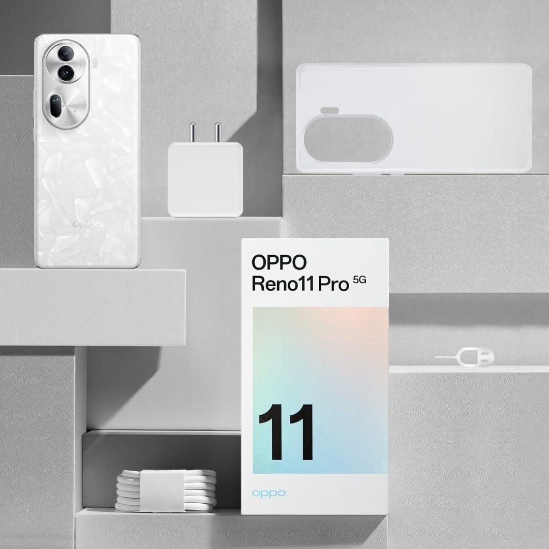 Oppo Reno 11 Pro 5G Smartphone (Pearl White, 12GB RAM+ 256GB Storage) Refurbished - Triveni World