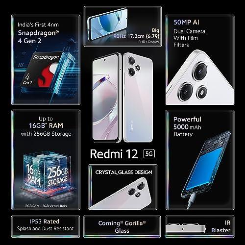 Redmi 12 5G Moonstone Silver 8GB RAM 256GB ROM - Triveni World