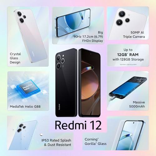 Redmi 12 (Jade Black,6GB RAM, 128GB Storage) - Triveni World