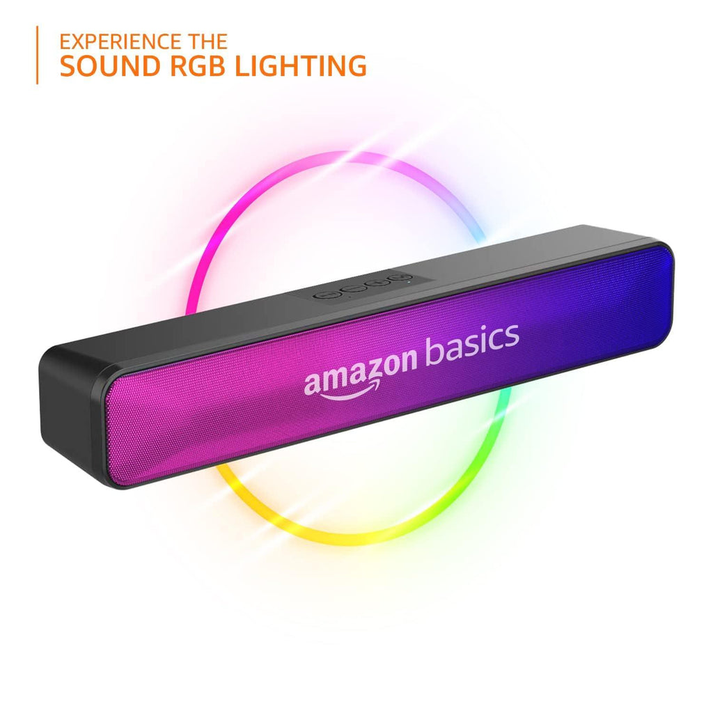 (Refurbished) amazon basics Wireless Soundbar with Bluetooth, USB, Fm Antenna, and Party RGB Lights for Tv, Mobile, Pc, Tablets, and Laptops, 16W - Triveni World