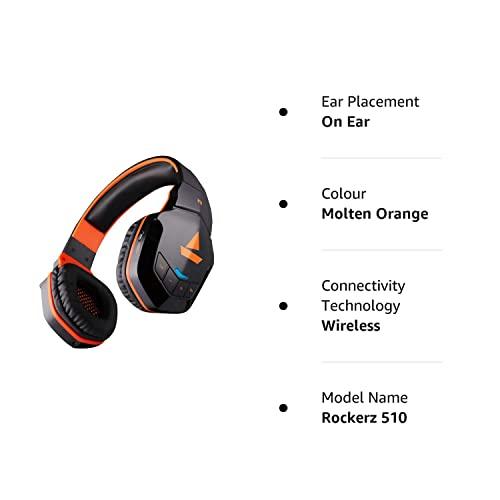 (Refurbished) boAt Rockerz 510 Bluetooth Wireless On Ear Headphones with Mic (Molten Orange) - Triveni World