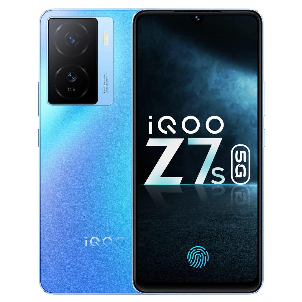 (Refurbished) iQOO Z7s 5G by vivo (Norway Blue, 6GB RAM, 128GB Storage) | Ultra Bright AMOLED Display | Snapdragon 695 5G 6nm Processor | 64 MP OIS Ultra Stable Camera | 44WFlashCharge - Triveni World