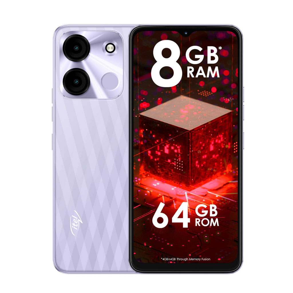 (Refurbished) Itel A60s (4GB RAM + 64GB ROM, Up to 8GB RAM with Memory Fusion | 8MP AI Rear Camera | 5000mAh Battery with 10W Charging | Faceunlock & Fingerprint - Moonlit Violet - Triveni World