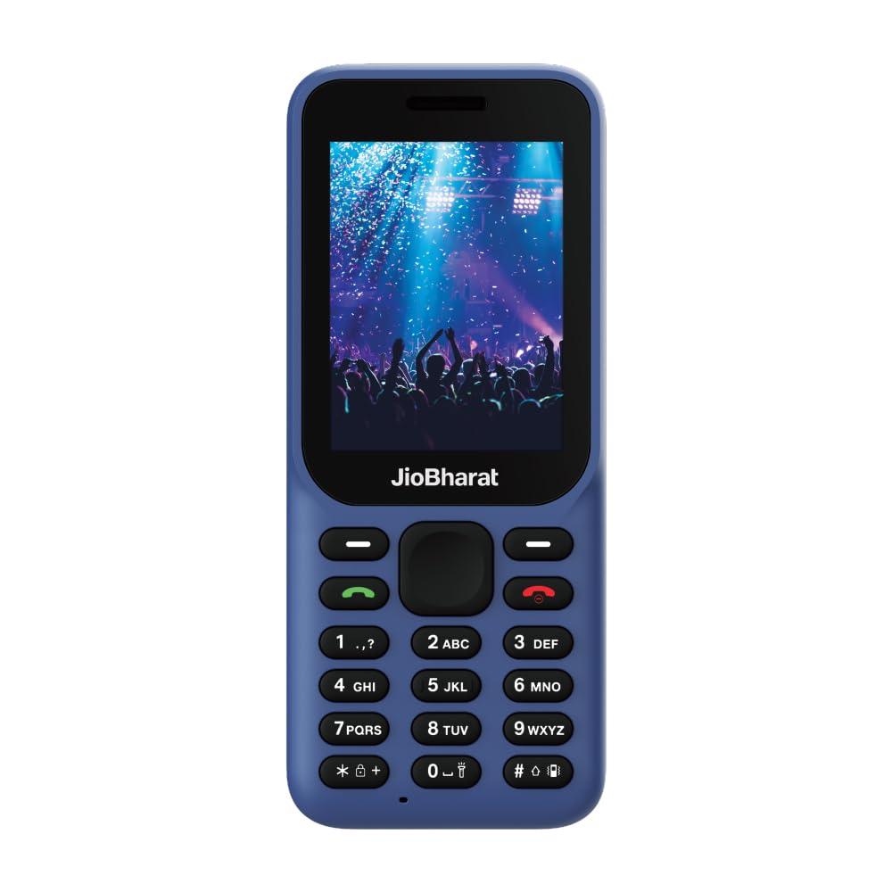 (Refurbished) JioBharat B1 4G Keypad Phone with JioCinema, JioSaavn, JioPay (UPI), 2.4 Inch Big Display, Powerful 2000mAh Battery, Digital Camera | Blue | Locked for JioNetwork - Triveni World