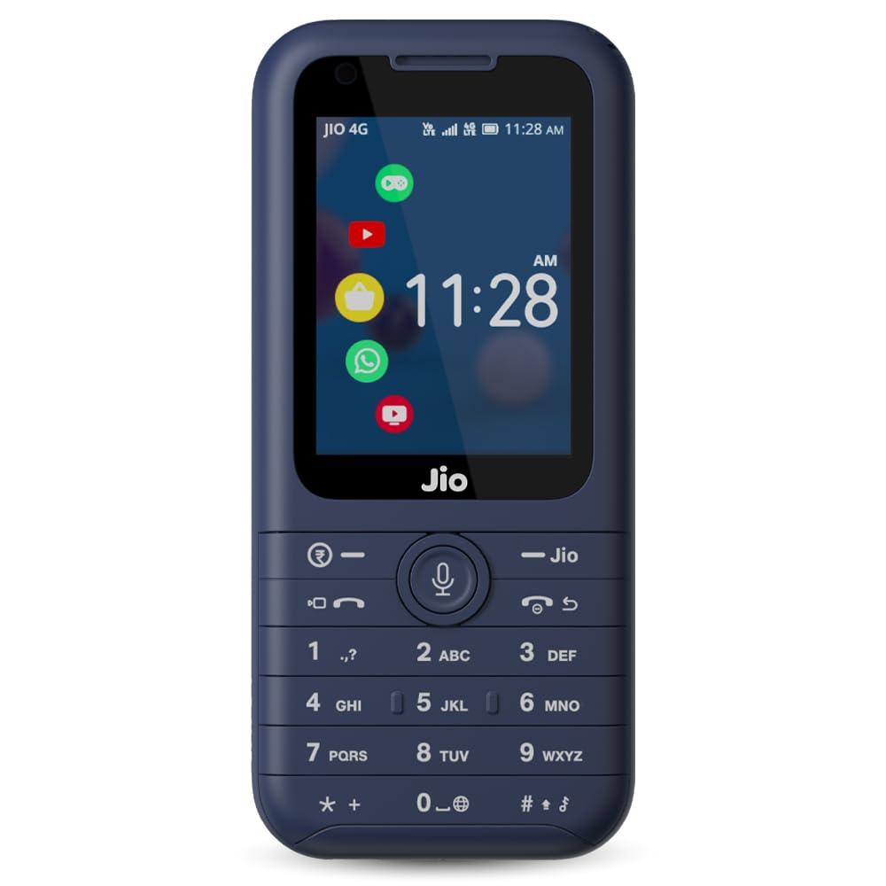 (Refurbished) JioPhone Prima 4G Keypad Phone with Premium Design, YouTube, Whatsapp, JioTV, JioCinema, JioSaavn, JioPay(UPI), Video Calling, LED Torch, Digital Cameras | Blue | Locked for JioNetwork - Triveni World