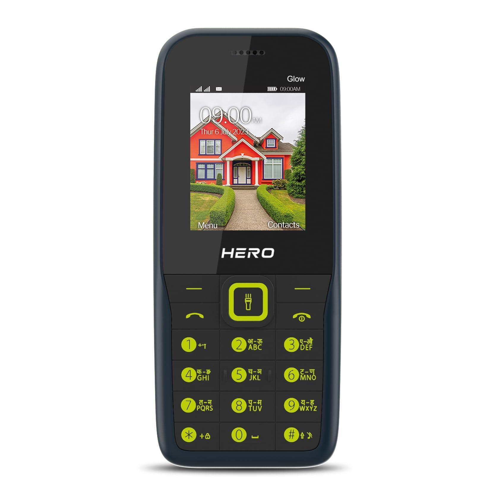 (Refurbished) Lava Hero Glow with Sleek and Stylish Design, 10 Regional Languages Input Support, Auto Call Recording, Wireless FM with Recording and 32 GB Expandable Storage (Blue Green) - Triveni World