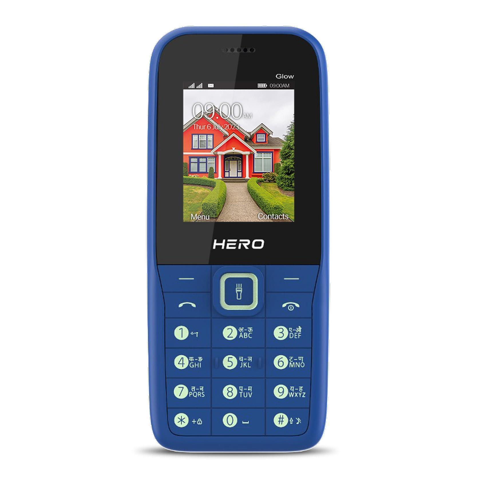 (Refurbished) Lava Hero Glow with Sleek and Stylish Design, 10 Regional Languages Input Support, Auto Call Recording, Wireless FM with Recording and 32 GB Expandable Storage (Sapphire Blue) - Triveni World