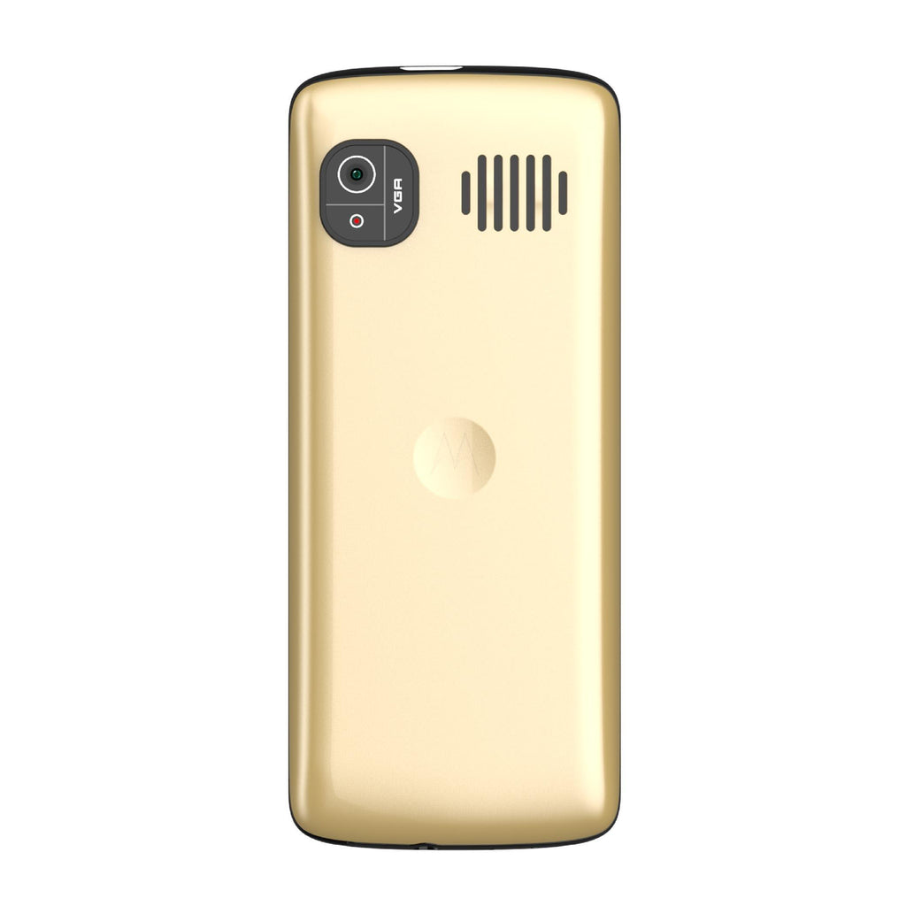 (Refurbished) Motorola a50G - Dual Sim Keypad Mobile with Expandable Memory Upto 32GB, Rear Camera, 1750 mAh Big Battery, 6 Indian Languages Input Support (Gold) - Triveni World
